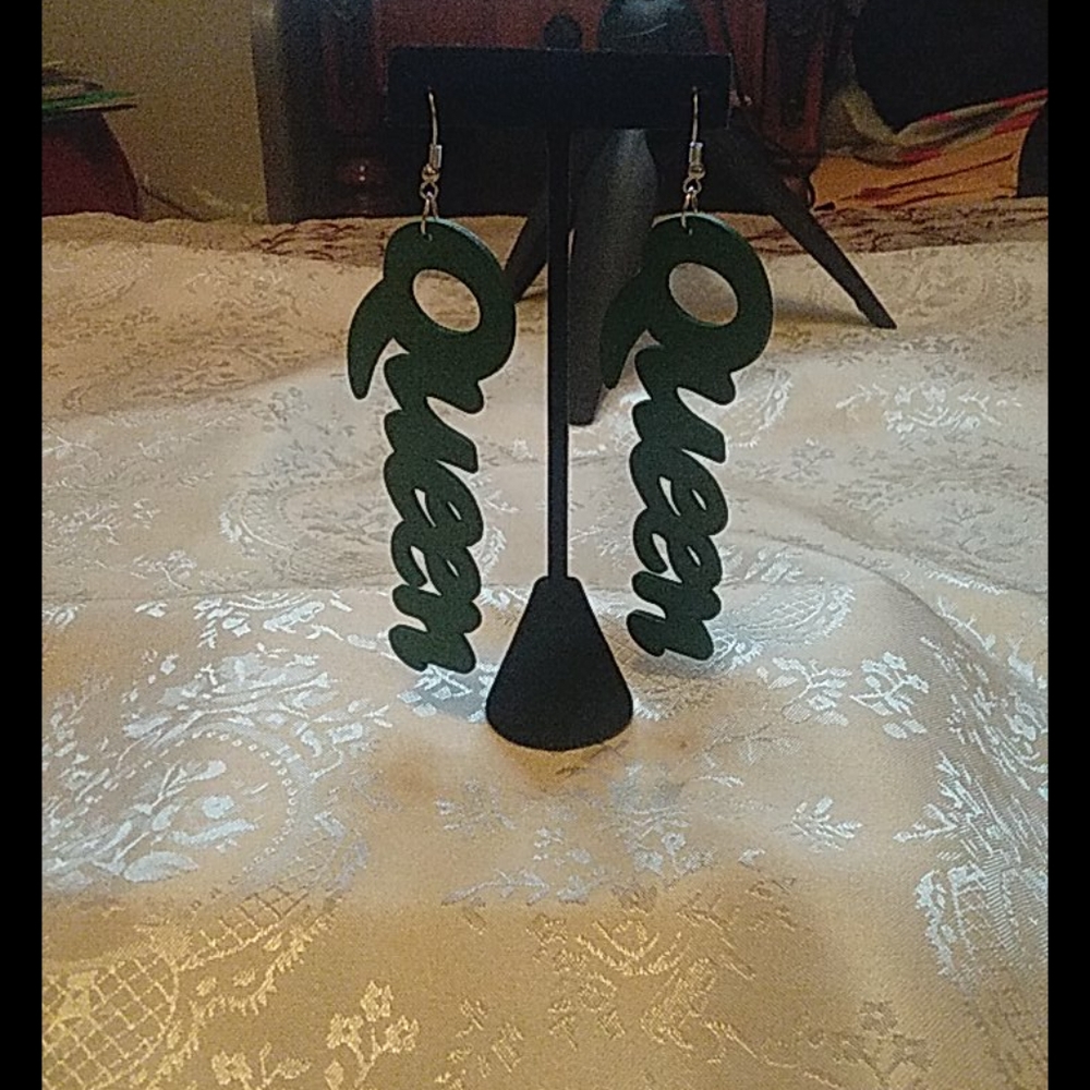 Homemade wooden earrings